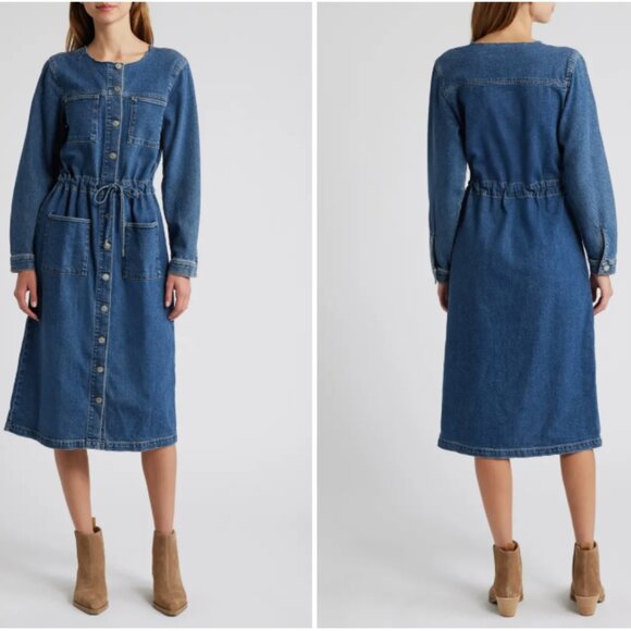 Rails Elysian Long Sleeve Denim Midi Shirtdress Size M Like New - Picture 13 of 13